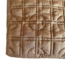 Vera Wang Quilted Euro Pillow Sham Brown Geometric 26" x 26" 100% Cotton EUC