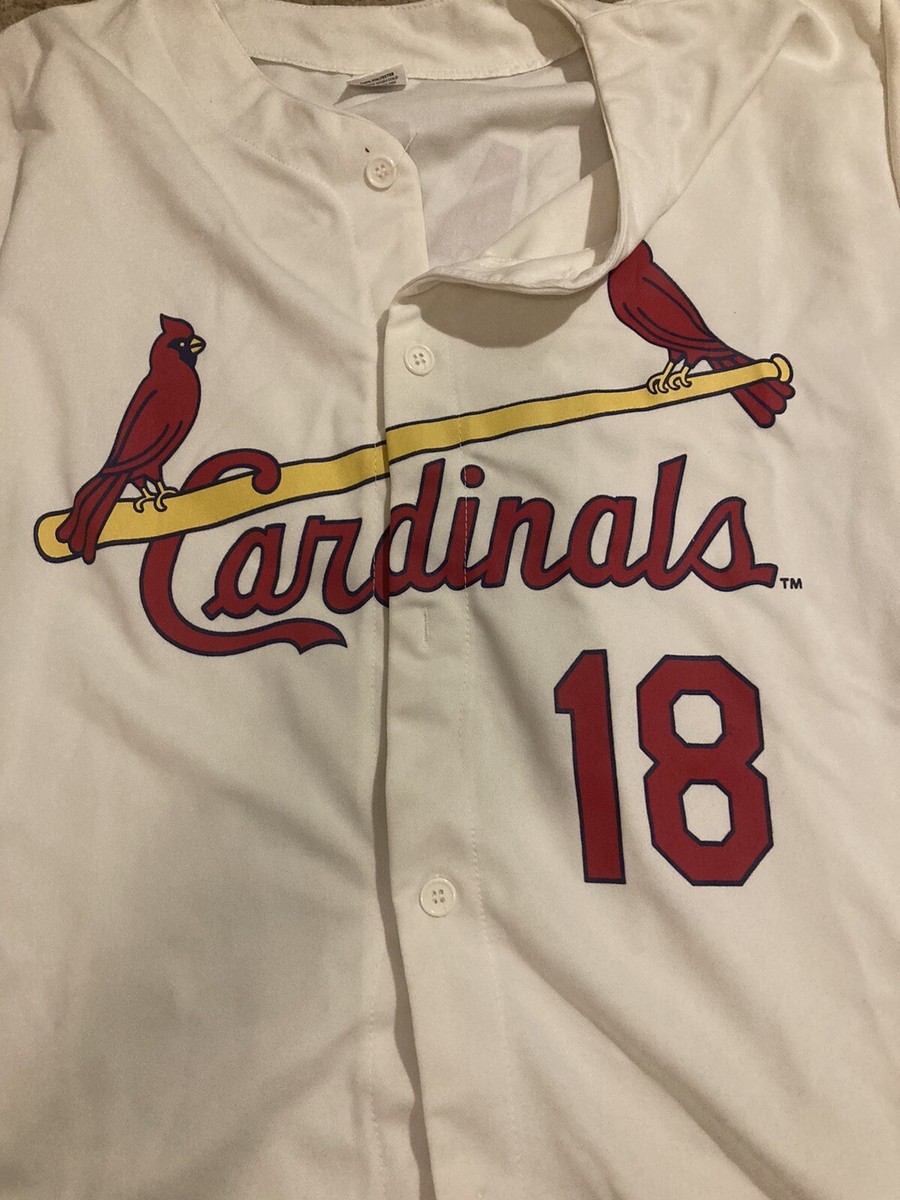 St Louis Cardinals Mike Shannon #18 SGA Jersey Off White MLB Men's