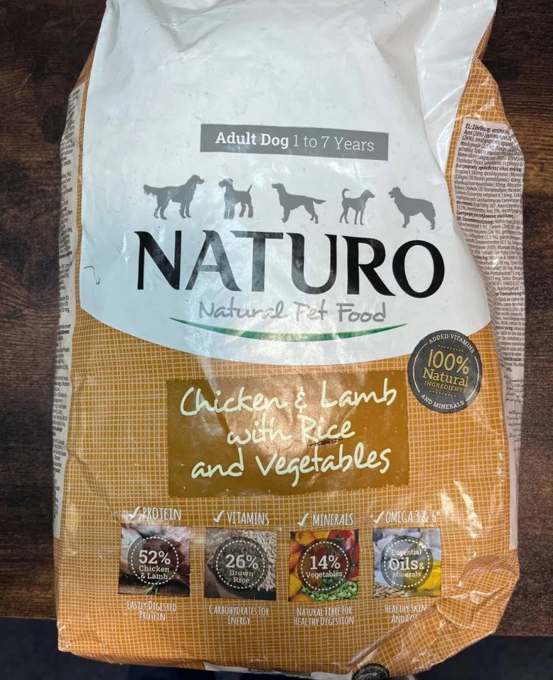 Naturo Huhn & Lamm Adult Hundefutter im 2kg Beutel mit Reis & Gemüse