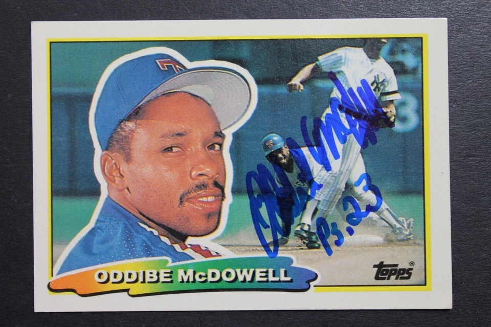 Oddibe McDowell Texas Rangers Autographed 1988 Topps BIG #198 Signed Card - Image 4 of 4