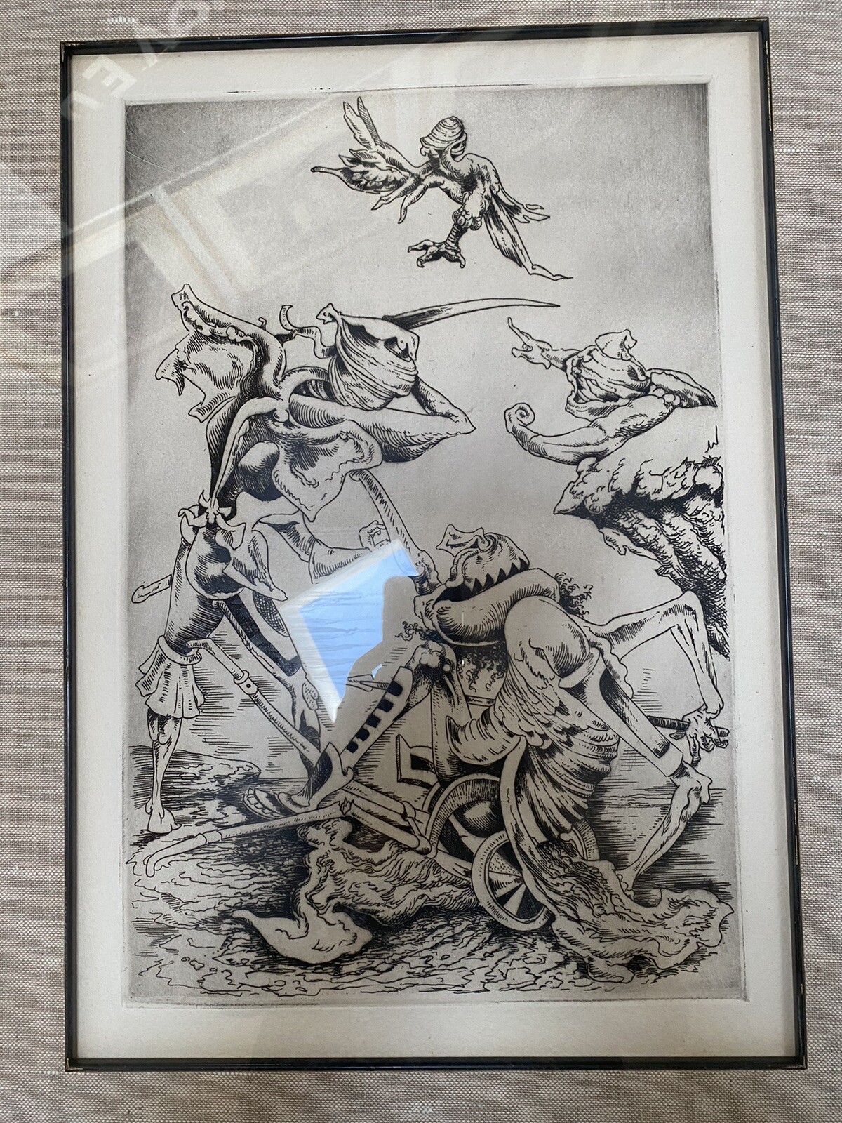 Kurt Seligmann THE SLAYING OF LAIUS Etching 50 Ltd Ed 1944 Durlacher