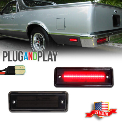 Smoke Red LED Rear Bumper Side Marker Lights For 1978-1987 El Camino & Caballero