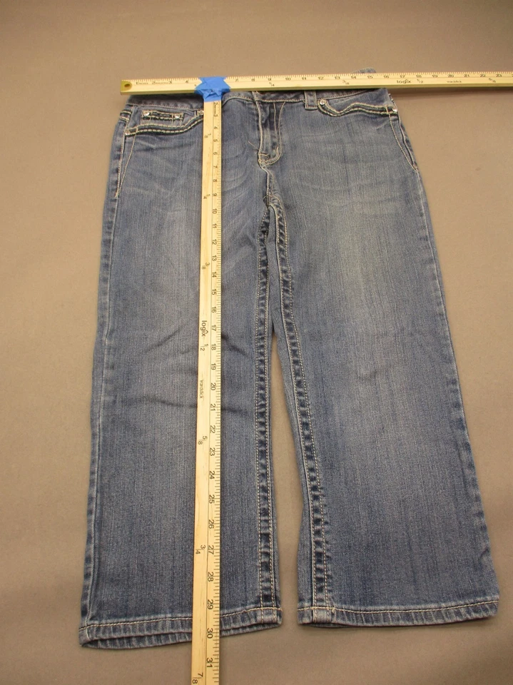 Pantalones de mezclilla rectos Ethyl talla 10 para mujer azul mezcla de algodón cremallera bolsillo mosca 534 Foto 2 de 4