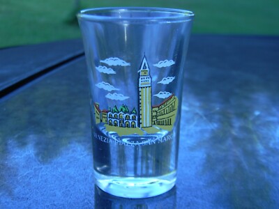 VENEZIA PIAZZA SAN MARCO 3'' TALL   SHOT   GLASS WITH HEAVY BOTTOM