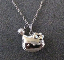 Hello Kitty Locket Necklace with Cultured Fresh Water Pearl Great Gift