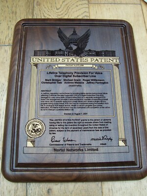 Massive Wandrelief Nussbaum USA Patentamt 7. August 2001. Nortel Networks Limited.