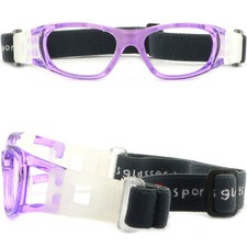 Kids Basketball Sports Protection Goggles Wrap Around Glasses Elastic Strap Grey