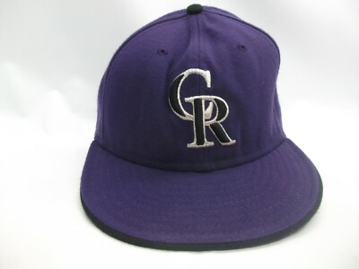 CR Colorado Rockies Hat New Era 7 1/8 Fitted Purple MLB Baseball