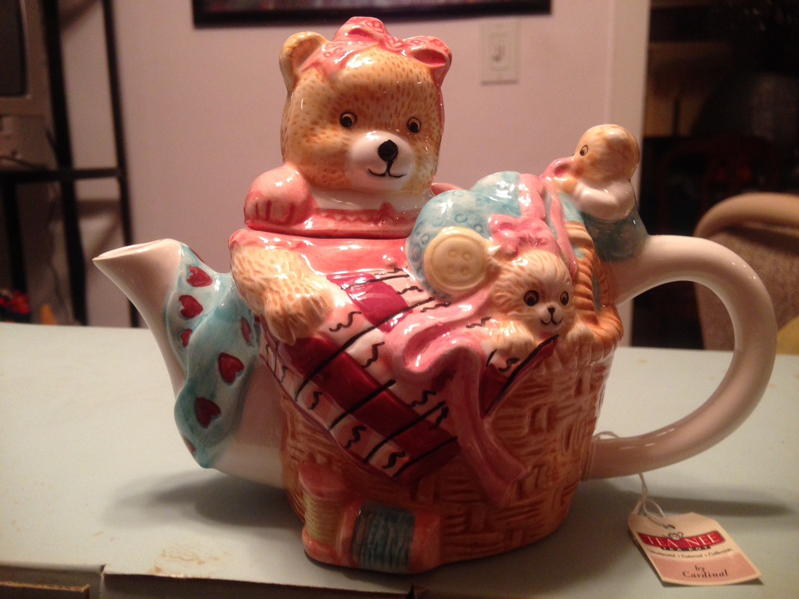 Vintage TeaNee Teddy Teapot Collection Sewing Bee Rare Retired Brand