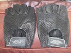 Power Trip Ladies S Leather Black Fingerless Gel Palm Motorcycle Gloves