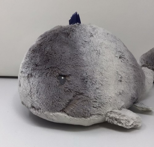 Ciondolo elegante Nat & Jules balena Wylie 12" peluche 2014 grigio Demdaco giocattolo imbottito - Foto 3 di 9