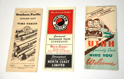 Northern & Southern Pacific Railway 1948 Zug Fahrplan Karte Lot Utah Yellowstone