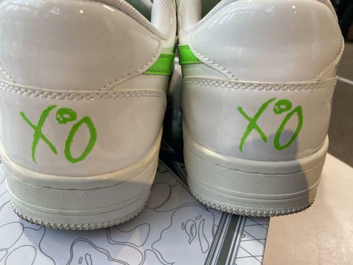 A BATHING APE Bapesta Sneaker Shoes White/Green Low US10.5 Used 