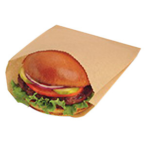 EcoCraft Wax-Coated Grease-Resistant Bag Kraft 8'' L x 6.5'' W x 1'' H | 2000/Case