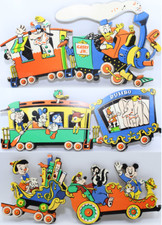 3 pcs Disney 1950s Casey Jr. Circus Train Bambi Dumboo Mickey Wall Hanger Decor