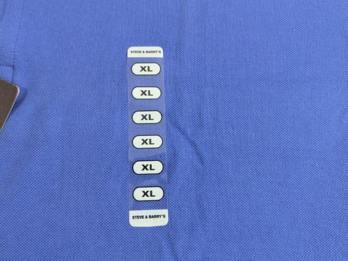 Camisa Polo Steve & Barry's Para Hombre Azul Talla XL Manga Corta Cuello Sólido Top Nueva con Etiquetas - Imagen 7 de 15