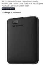 western digital external hard drive 2tb