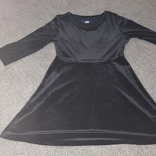 Simply Styled by Sears Girls Black Solid A-Line Dress M 10/12 3/4 Sleeve