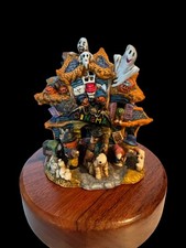 Vintage Spooky Hollow Haunted Cinema Lighted Porcelain House Original Box In