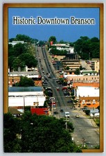 Historic Downtown Branson Downtown City View Continental Postcard 4x6 Unused