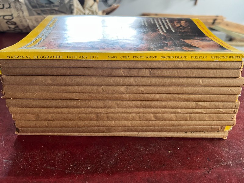 1977 National Geographic Magazines Complete Year Full Set - Egypt King Tut