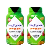 2 Pack Vitafusion Power Zinc Adult Gummies Natural Strawberry Tangerine 90 Count