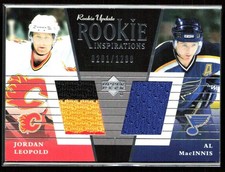 Jordan Leopold/Al MacInnis 2002-03 Upper Deck Rookie Inspurations RC /1200 Dual