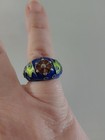 ​Vtg Chinese Export Sterling Silver Cloisonne Enamel Adj Flower Ring Tested 925 — photo 8