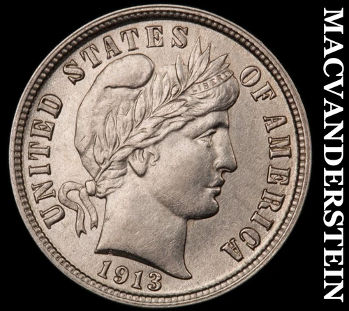 1913 Silver Barber Dime-Uncirculated Lustrous No Reserve #i4478