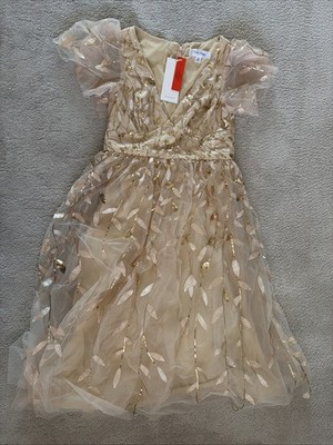 Ever Pretty Abend Ballkleid Pailletten Gold Gefüttert US 08 EU 40 UK 12 Large Neu mit Etikett