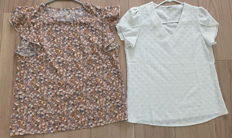 Women tops flutter sleeve size medium Shirts spring blouse summer  