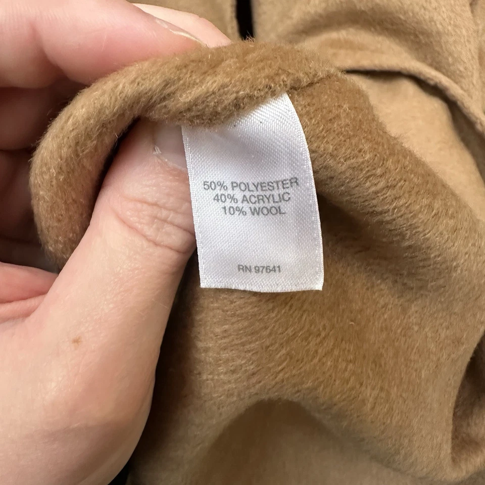 J.Jill Vicuna 软拉丝羊毛混纺骆驼中长豌豆大衣胶囊优雅 M — 第 4/4 张图片