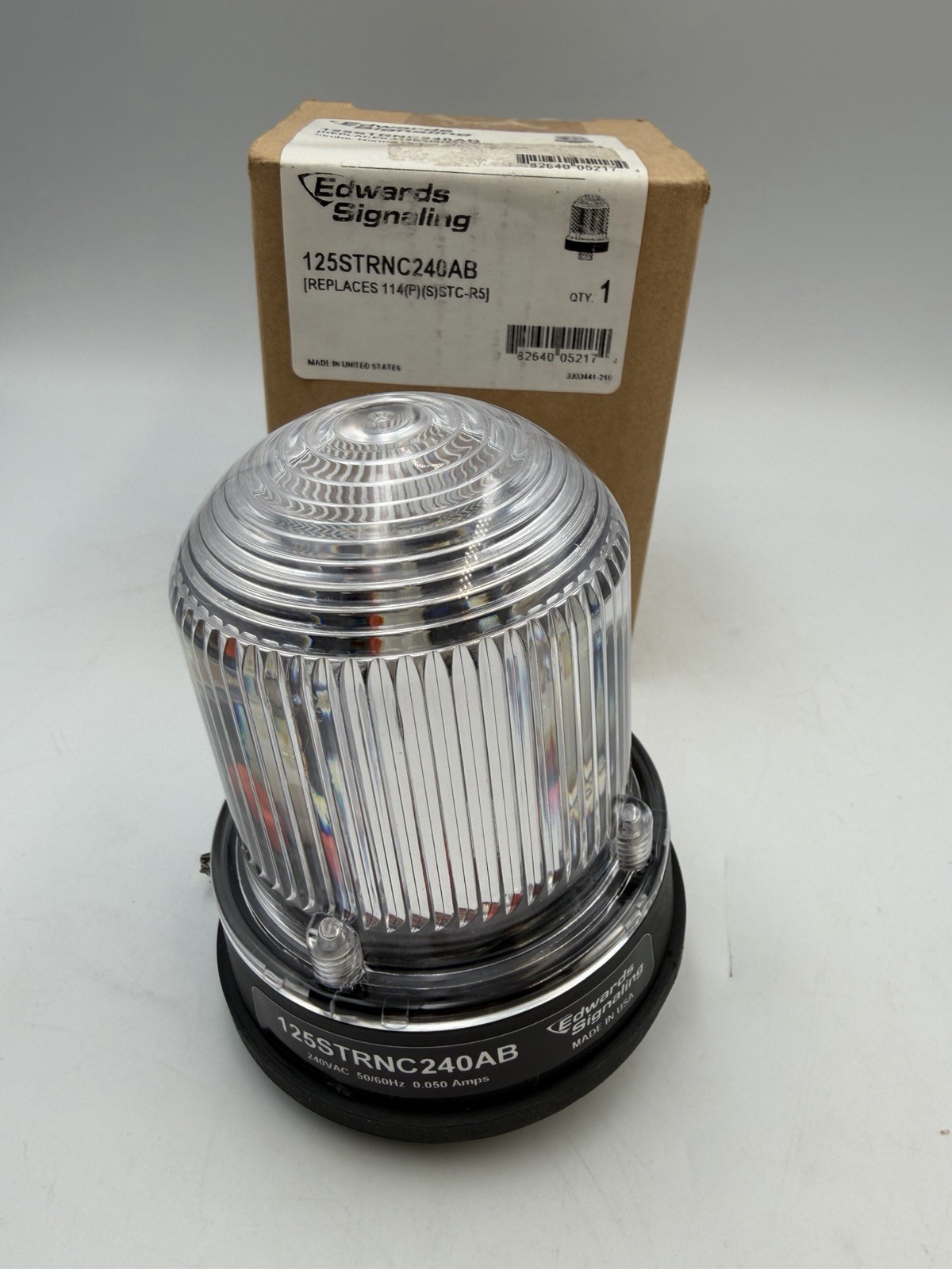 Edwards 125STRNC240AB Industrial Strobe Light 240VAC NEMA 4X Clear Lens