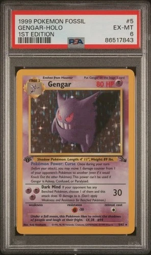 New ListingPokemon Gengar Fossil 1st Edition Holo #5 PSA 6