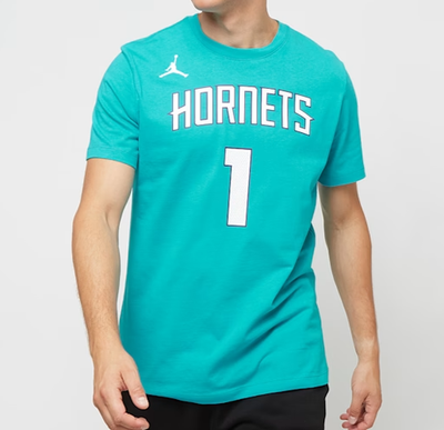 【新品】NBA ユニフォーム ラメロボール ホーネッツ Mサイズ ブルー Jordan NBA Charlotte Hornets Lamelo Ball #1 Blue N&N Tee DR6366