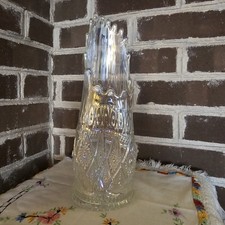 Vintage Pressed Glass Footed Swung Vase with Daisy & Button Pattern