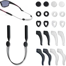 Eyeglasses Ear Grippers Set, 21 PCS anti Slip Eyeglasses Holder Strap and Grip f