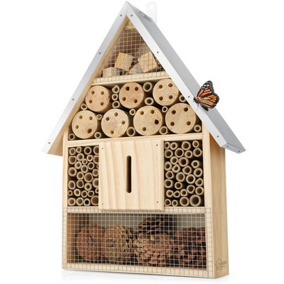 WILDLIFE HOME Großes Insektenhotel Wetterfest Insektenhaus Bienenhaus Nisthilfe