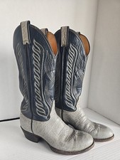 Tony Lama Sz 6C Mens Blue And Brown Wide Leather Cowboy Western Boots