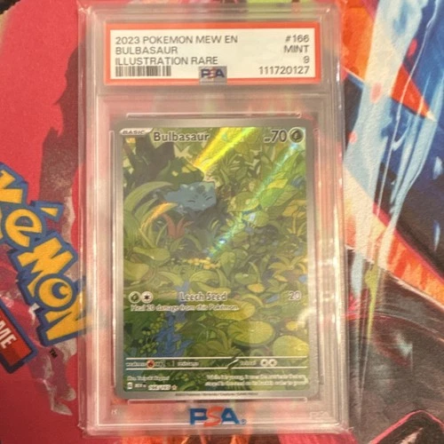 Pokémon Bulbasaur 166/165 Sv: Scarlet & Violet 151 Illustration Rare Holo PSA 9