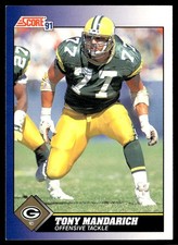 1991 Score Tony Mandarich Green Bay Packers #84