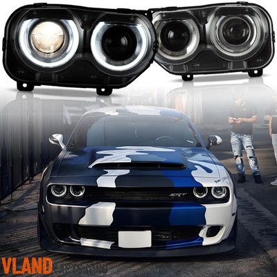 Projector Headlights Assembly w/LED DRL Fit For 2015-2023 Dodge Challenger Lamps