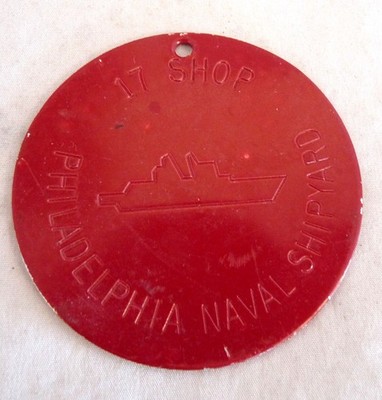 Vintage Pphiladelphia naval shipyard 17 shop tag