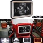 For Honda XR250 XR250L XR650L 4x6" INCH LED Headlight Hi-Lo Beam DRL Angel Eyes
