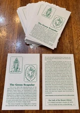 Lot of 100 Traditional Catholic Prayer Card Leaflet The Green Scapular Mary