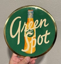 Green Spot Soda Sign Early 1940s Celluloid Advertising Sign Rare Green Spot Sign