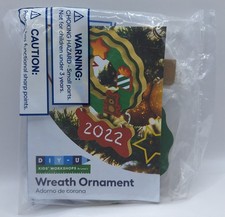 Lowe's DIY Kids' Workshop Wooden Kit Christmas Wreath Ornament W/ Patch NEW