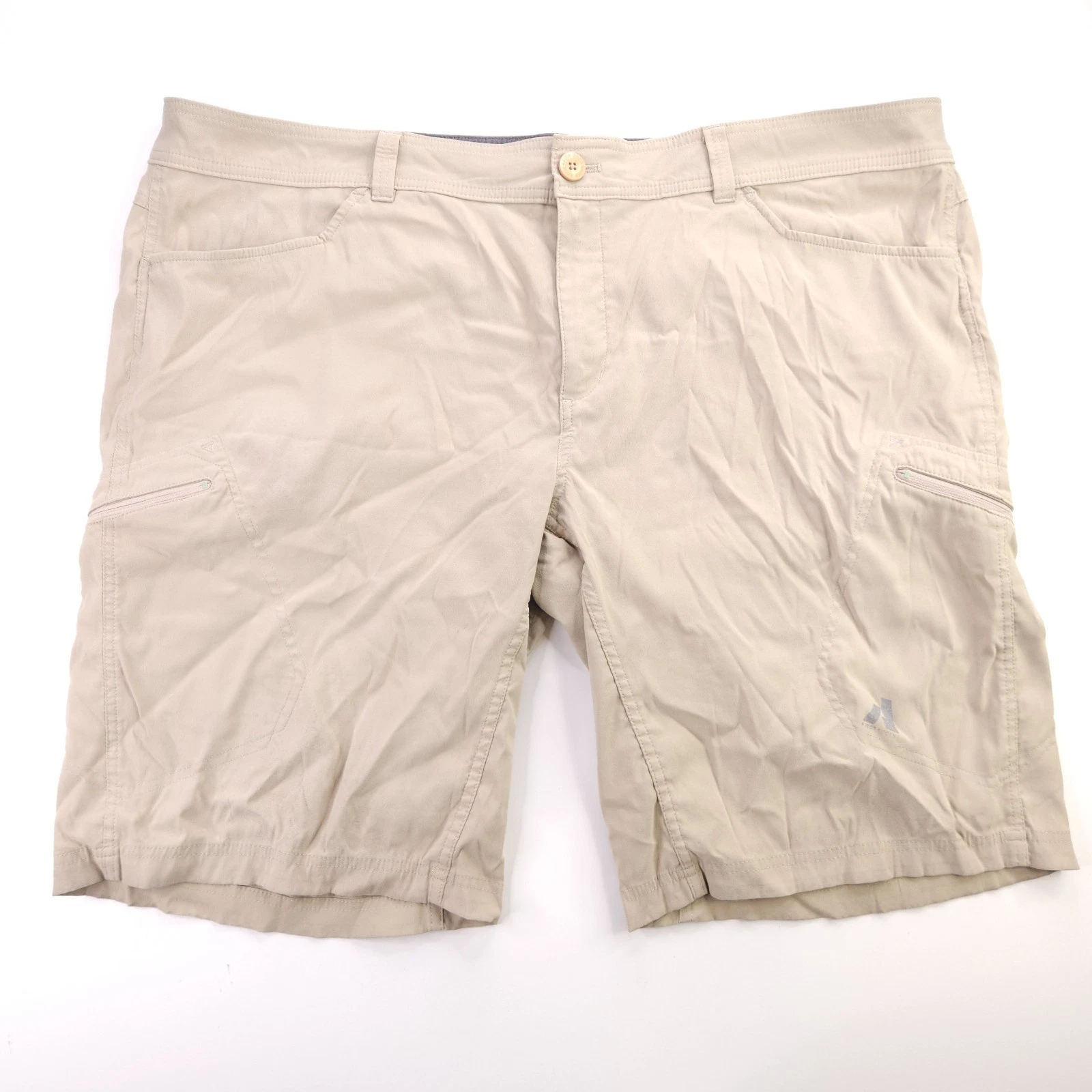 Eddie Bauer First Ascent 12" Guide Pro Cargo Shorts Beige Men's 46 Nylon Outdoor