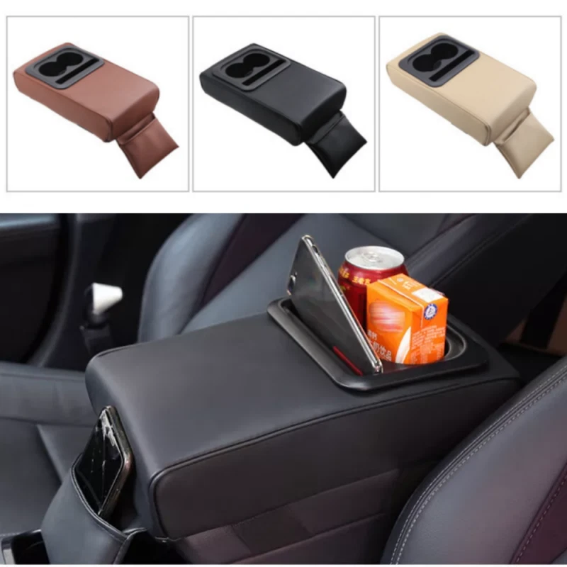 Funda reposabrazos consola central coche impermeable reposabrazos coche cojín con portavasos Foto 2 de 4