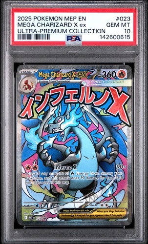 2025 POKEMON MEP EN-ME BLACK STAR PROMO #023 MEGA CHARIZARD X EX PSA 10